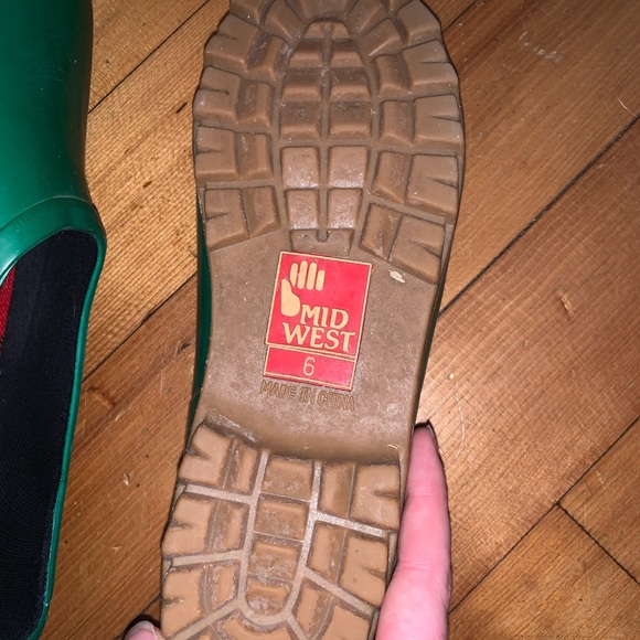 Vintage Mid West lowtop green wellies - Picture 3 of 4